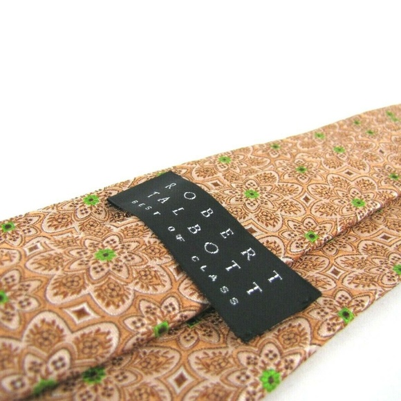 ROBERT TALBOTT Tie Lime Green Floral Jacquard - Picture 3 of 8